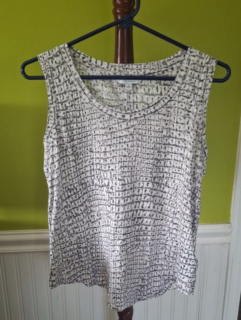 Liverpool White Tank Top with Gray Abstract Pattern